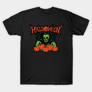 Halloween Zombie Pumpkin Patch T-Shirt